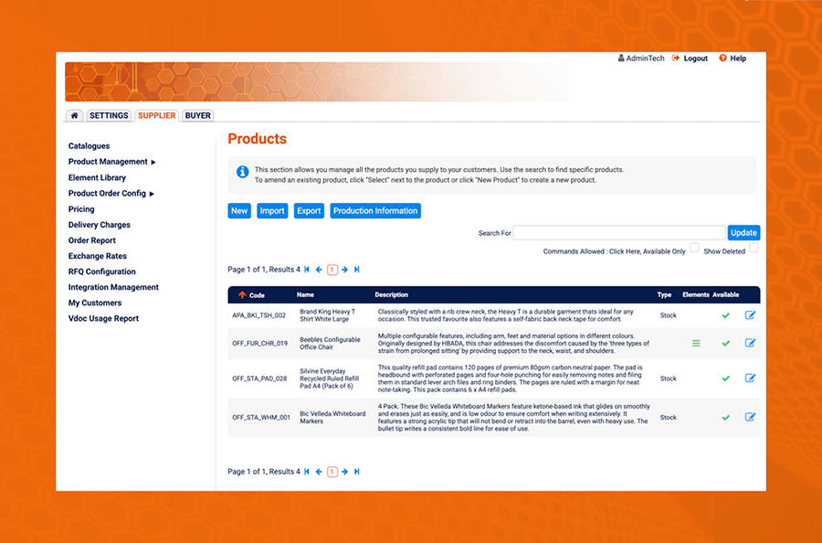 Coreprint Admin screenshot